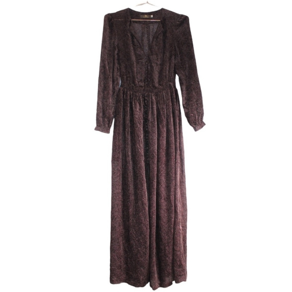 LAST CHANCE OR BEING DONATED!! Purple Chiffon Velvet Textured Maxi Dress